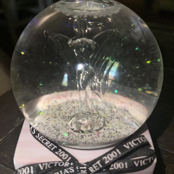 VTG Victoria's Secret 2001 Angel Glitter Snow Globe Music Box Y2K